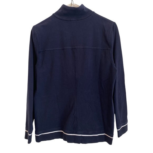 T by Talbots Full Zip Track Jacket Navy Size Large Petite - Picture 3 of 6